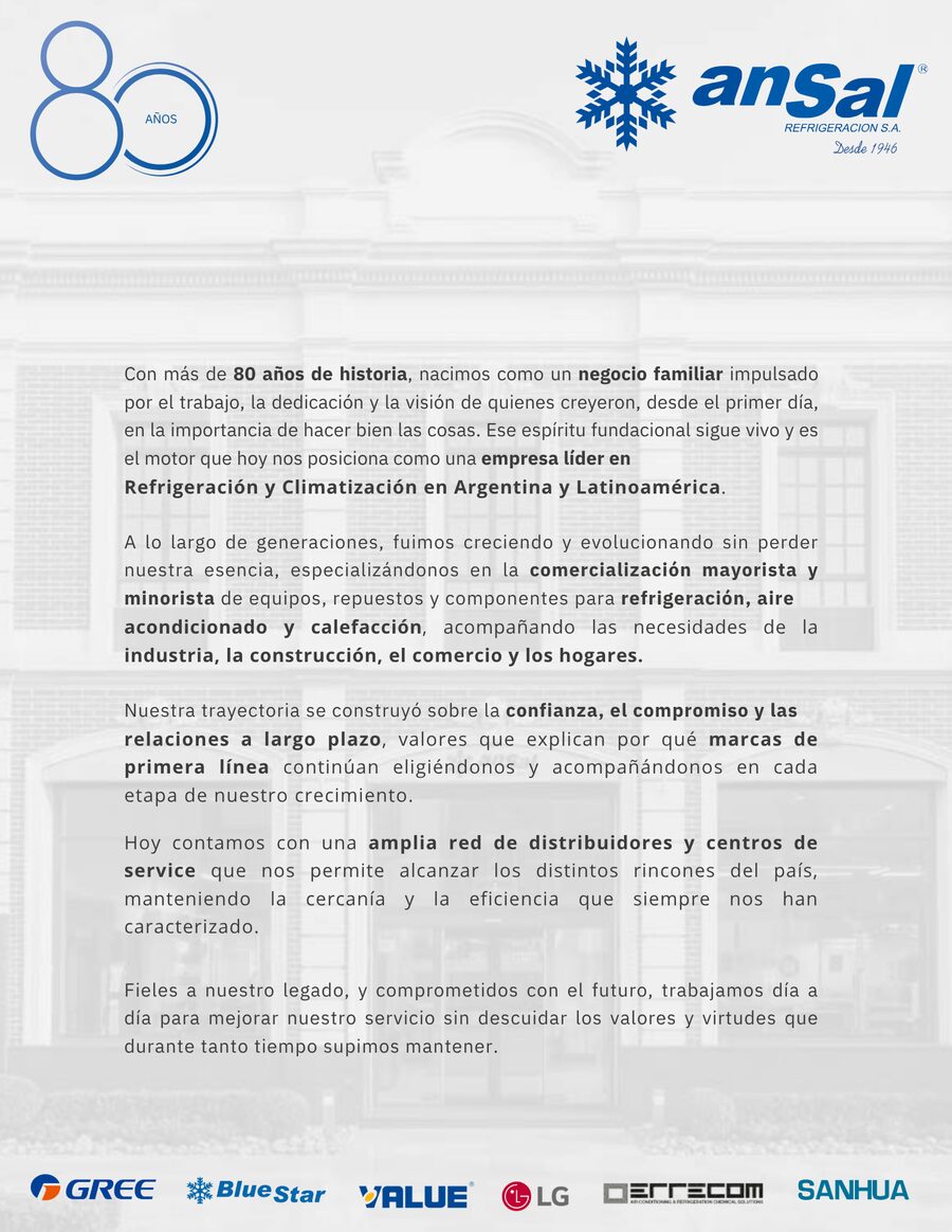 Aviso de ANSAL Refrigeración